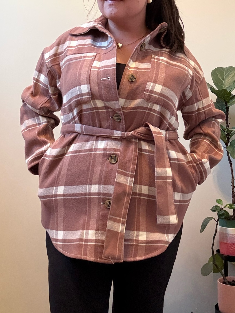 Pink/brown shacket - Picture 6 of 6